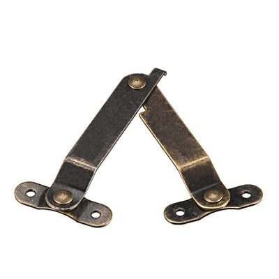 Harfington Uxcell Folding Support Hinge Furniture Decorative Box Lid Hinges Bronze Tone 67mmx32mm 4 Pcs