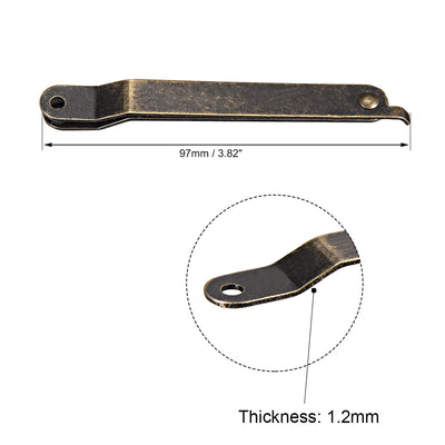 Harfington Uxcell Folding Support Hinge Furniture Decorative Box Lid Hinges Bronze Tone 97mmx11mm 15 Pcs