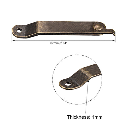 Harfington Uxcell Folding Support Hinge Furniture Decorative Box Lid Hinges Bronze Tone 67mmx11mm 2 Pcs