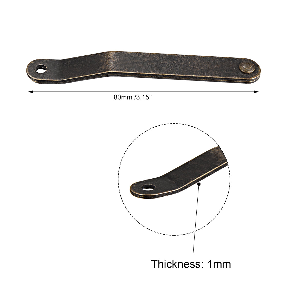 uxcell Uxcell Folding Support Hinge Furniture Decorative Box Lid Hinges Bronze Tone 80mmx10mm 4 Pcs