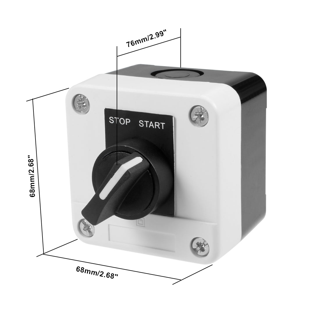 uxcell Uxcell Long Handle Latching 2-Position Stop Start Rotary Selector Push Button Switch 380V 10A/6A