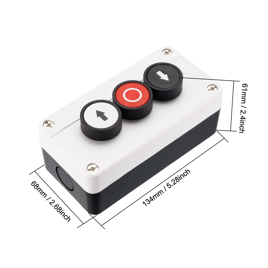 uxcell Uxcell Push Button Switch Station Momentary NO Black,NC Red,NO White 400V 10A/6A