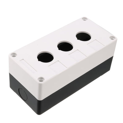 Harfington Uxcell Push Button Switch Control Station Box 22mm 3 Button Hole Waterproof White and Black