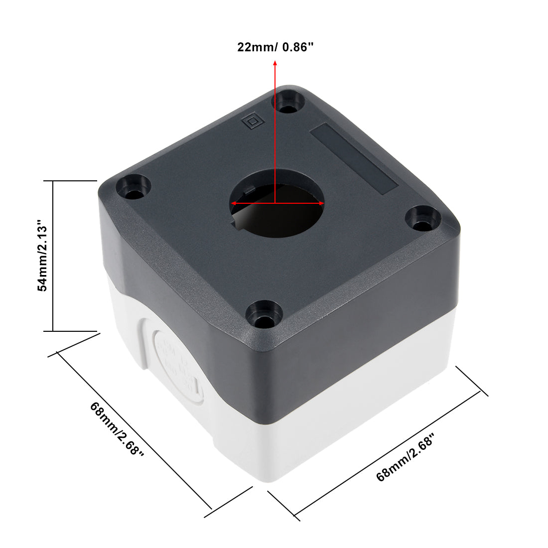 uxcell Uxcell Push Button Switch Control Station Box 22mm 1 Button Hole Waterproof 68 x 68 x 54mm