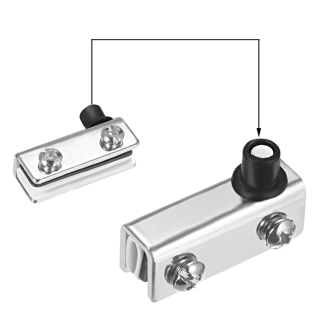 uxcell Uxcell 5-6mm Glass Door Single Head Magnetic Catch Latch ABS White with Clamp Set