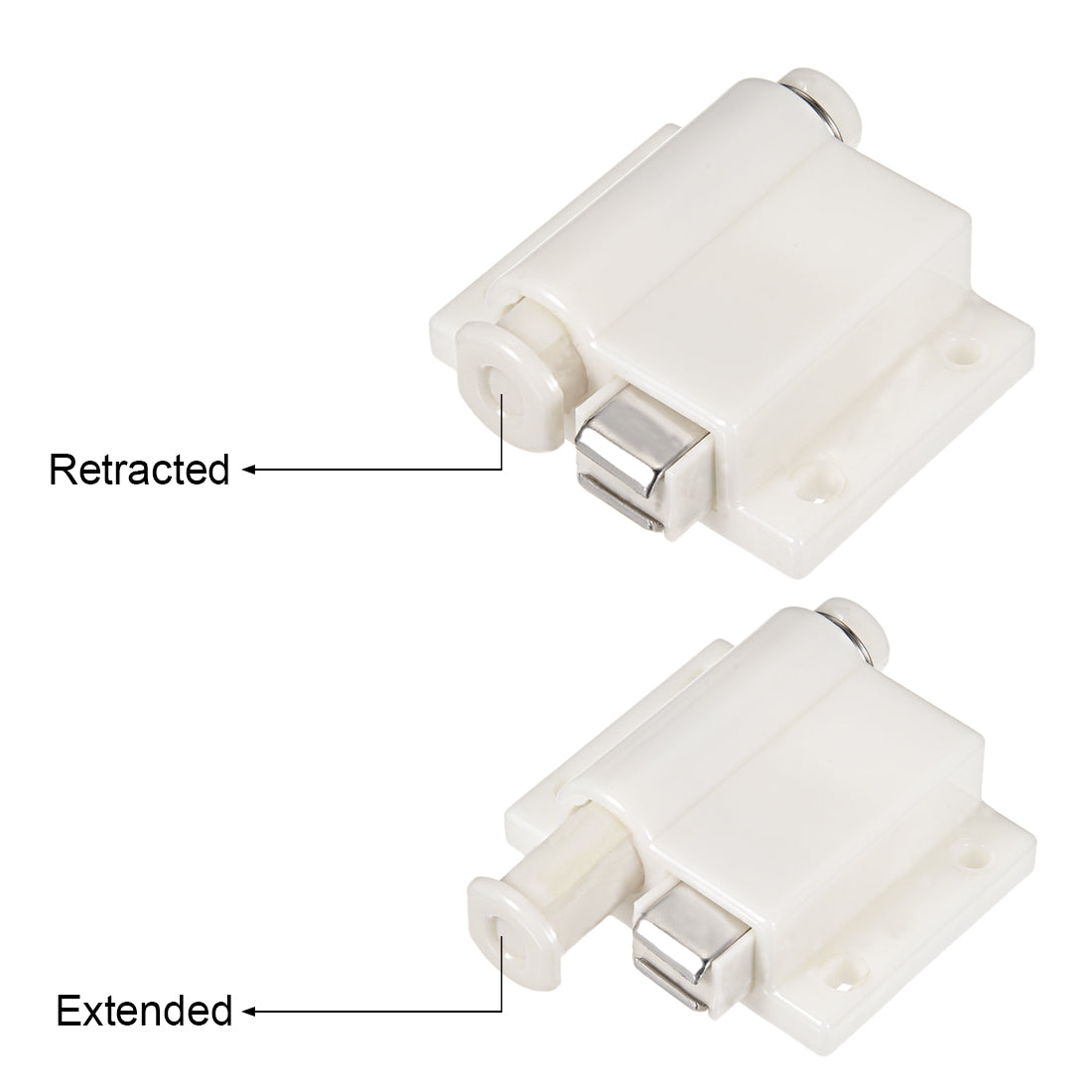 uxcell Uxcell 5-6mm Glass Door Single Head Magnetic Catch Latch ABS White with Clamp Set