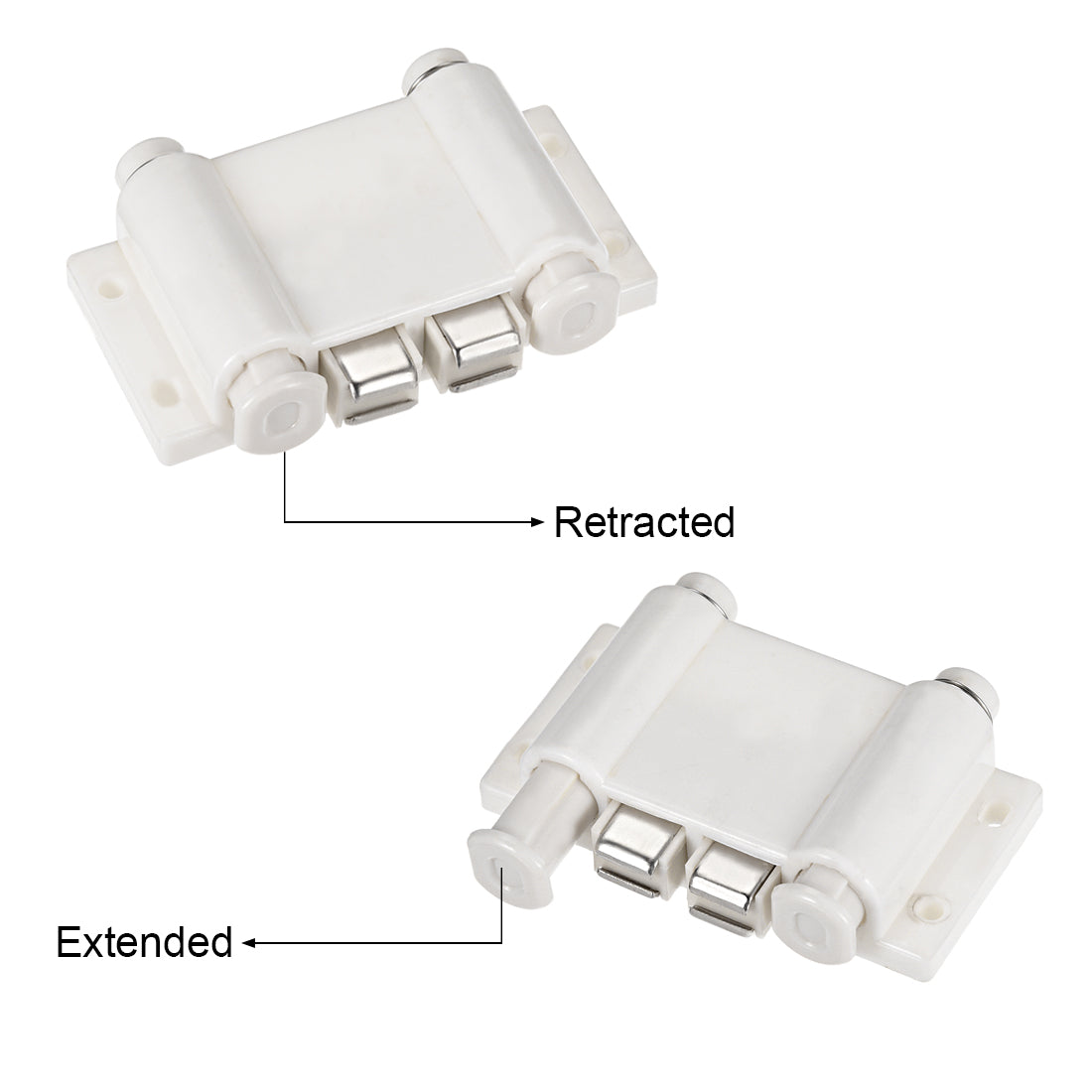 uxcell Uxcell 5-8mm Glass Door Double Magnetic Catch Latch Closures ABS White with Clamp Set