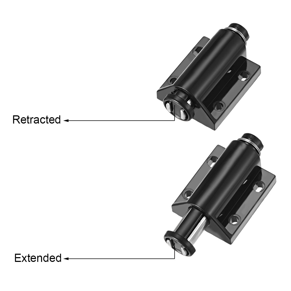 uxcell Uxcell 5-6mm Glass Door Magnetic Catch Latch Closures ABS Black with Clamp 2 Set