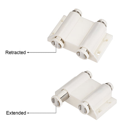 Harfington Uxcell 5-6mm Glass Door Double Magnetic Catch Latch Closures ABS White with Clamp Set