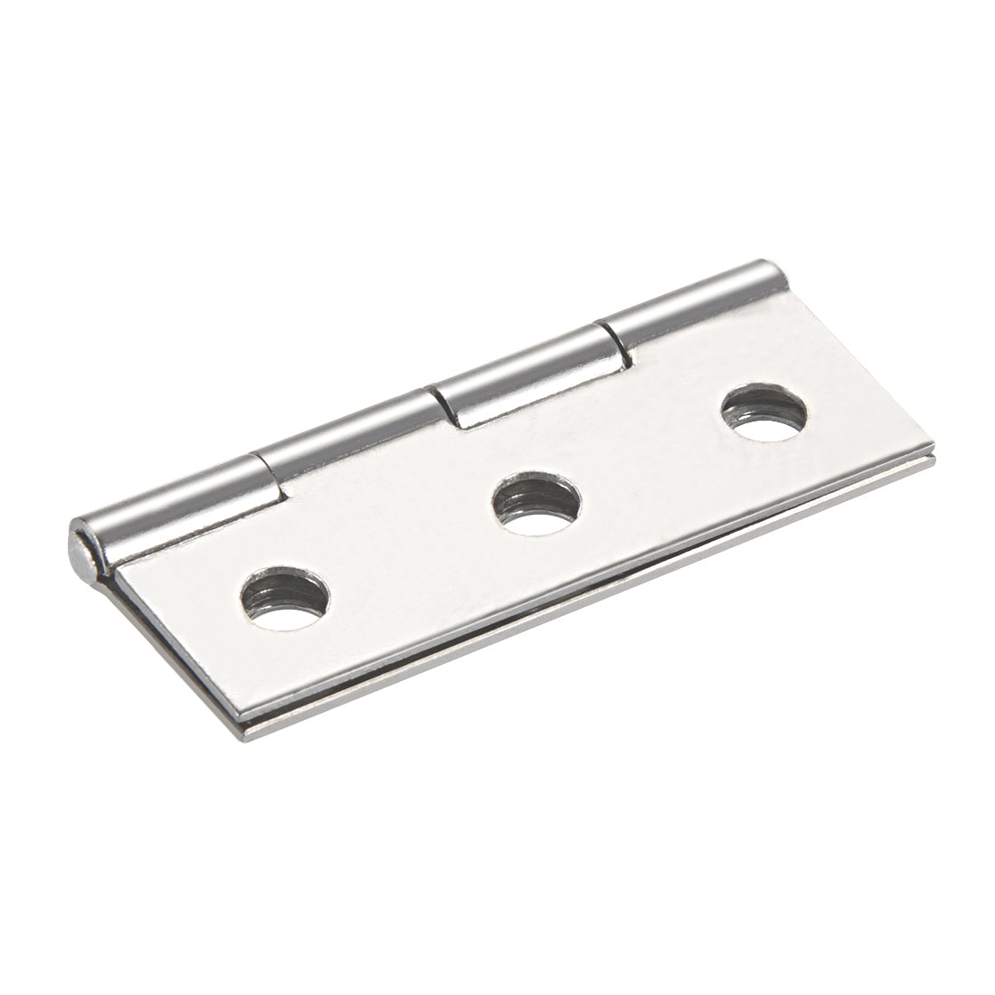 uxcell Uxcell 1.77" Hinge Silver Door Cabinet Hinges Fittings Brushed Chrome Plain with Screw 2pcs