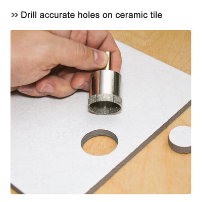 Harfington Uxcell 12pcs 6mm Diamond Drill Bit Hole Saw for Tile Glass Marble Granite Fiberglass Ceramic Tool Silver Tone