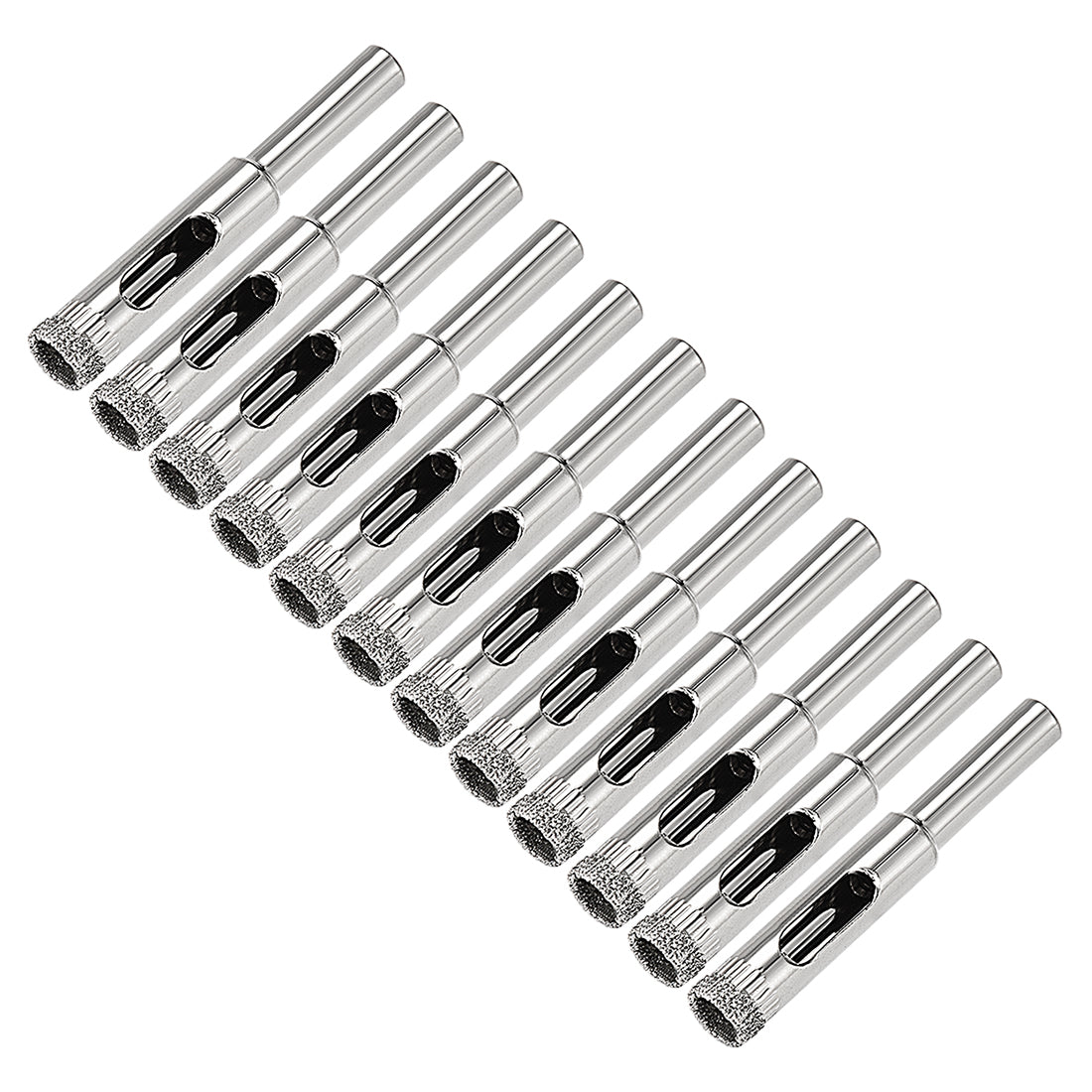 Uxcell Uxcell 12pcs 6mm Diamond Drill Bit Hole Saw for Tile Glass Marble Granite Fiberglass Ceramic Tool Silver Tone