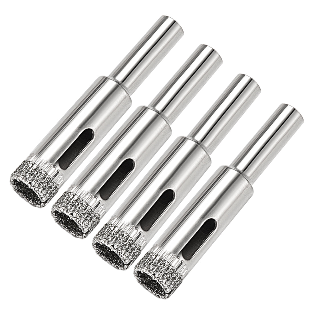 Uxcell Uxcell 4pcs 12mm Diamond Drill Bit Hole Saw for Tile Glass Marble Granite Fiberglass Ceramic Tool Silver Tone