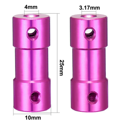 Harfington Uxcell Wellenkupplung 3,17 mm x 4 mm Steckeradapter für RC-Flugzeug-Bootsmotor L25XD10