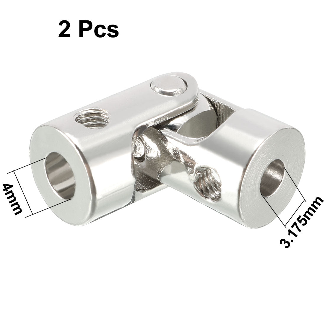 uxcell Uxcell 2pcs 3.175mm to 4mm Inner Dia Rotatable Universal Steering Shaft U Joint Coupler L23XD9