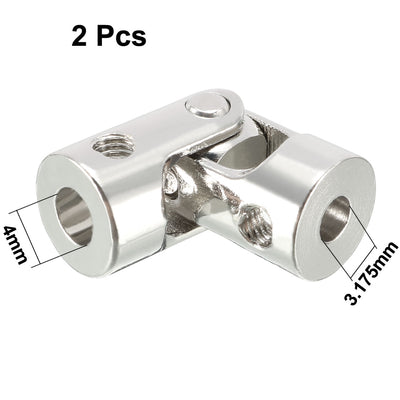 Harfington Uxcell 2pcs 3.175mm to 4mm Inner Dia Rotatable Universal Steering Shaft U Joint Coupler L23XD9