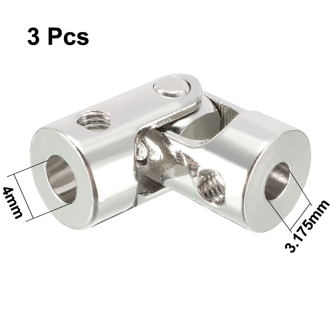 uxcell Uxcell 3pcs 3.175mm to 4mm Inner Dia Rotatable Universal Steering Shaft U Joint Coupler L23XD9