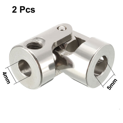 Harfington Uxcell 2pcs 4mm to 5mm Inner Dia Rotatable Universal Steering Shaft U Joint Coupler L24XD11