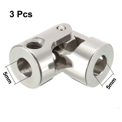 Harfington Uxcell 3pcs 5mm to 5mm Inner Dia Rotatable Universal Steering Shaft U Joint Coupler L23XD11