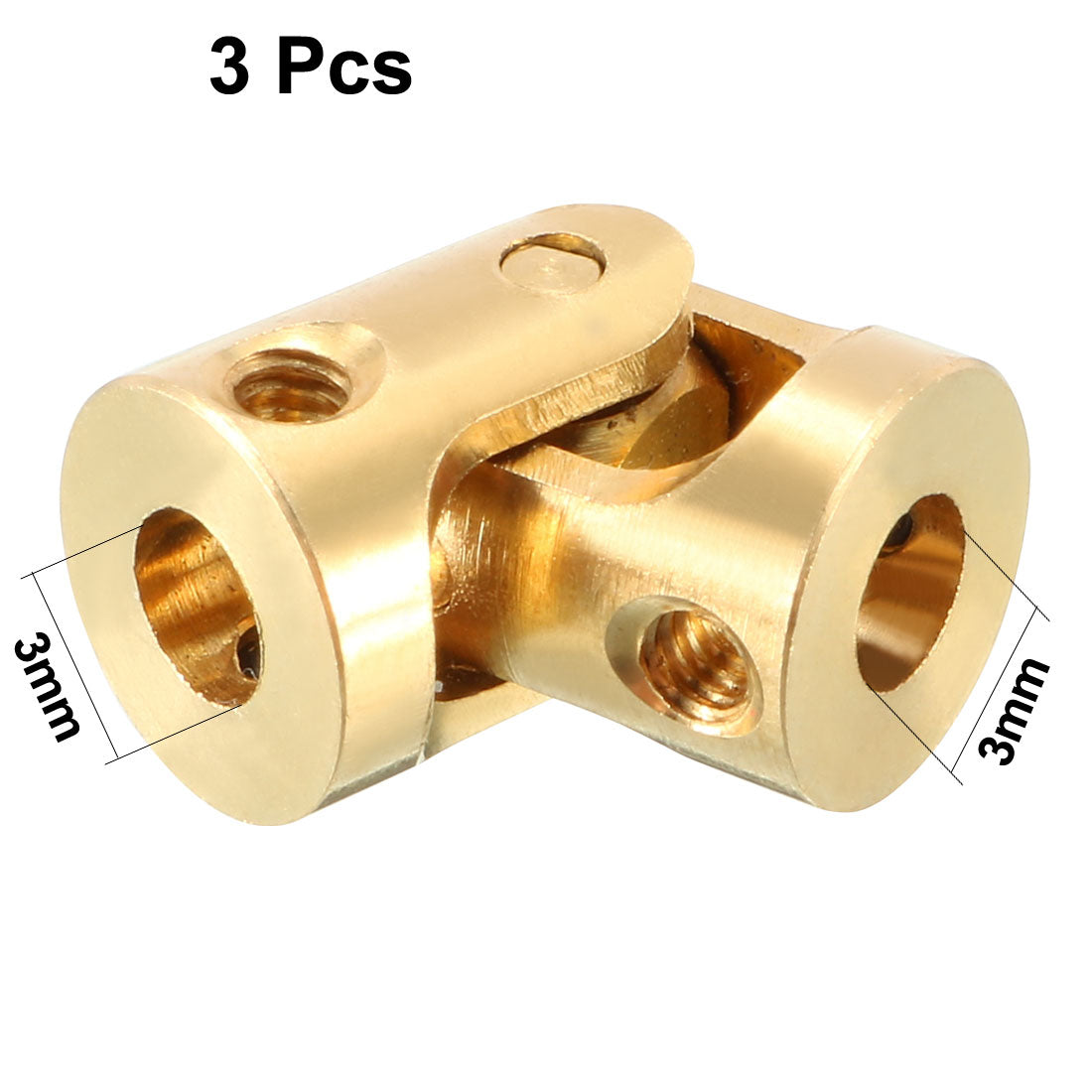 uxcell Uxcell 3pcs 3mm to 3mm Inner Dia Rotatable Universal Steering Shaft U Joint Coupler L13XD7