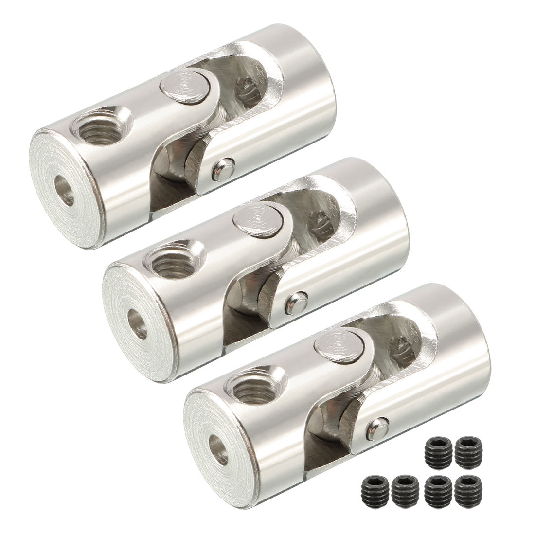 uxcell Uxcell 3PCS 2mm to 2mm Inner Dia Rotatable Universal Steering Shaft U Joint Coupler L18XD8