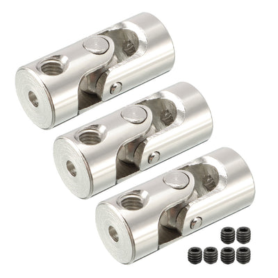 Harfington Uxcell 3PCS 2mm to 2mm Inner Dia Rotatable Universal Steering Shaft U Joint Coupler L18XD8