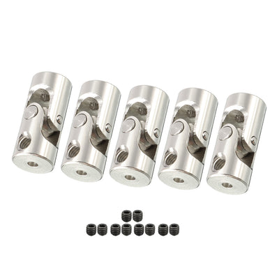 Harfington Uxcell 5PCS 2mm to 2mm Inner Dia Rotatable Universal Steering Shaft U Joint Coupler L18XD8