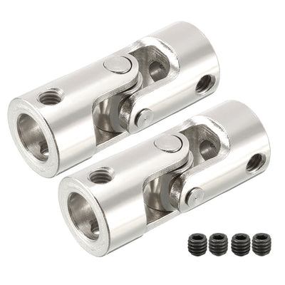 Harfington Uxcell 2pcs 5mm to 8mm Inner Dia Rotatable Universal Steering Shaft U Joint Coupler L35XD14