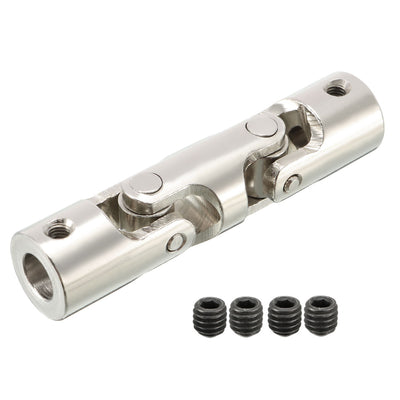 Harfington Uxcell 6mm to 6mm Inner Dia 2 Section Rotatable Universal Steering Shaft U Joint Coupler L52XD12 3pcs