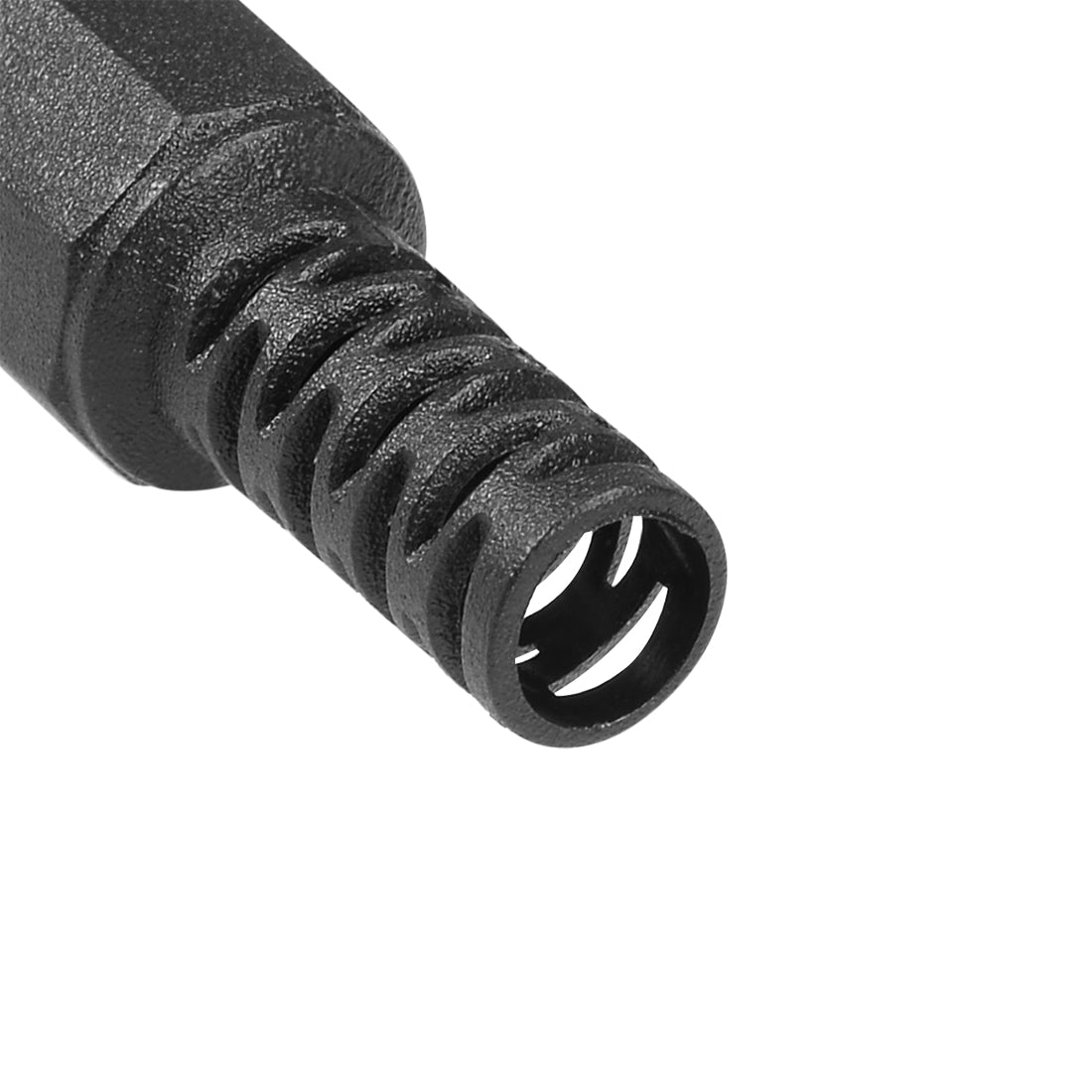 uxcell Uxcell 6Pcs DC Male Connector 5.5mm x 2.5mm x 14mm Power Cable Jack Adapter Black