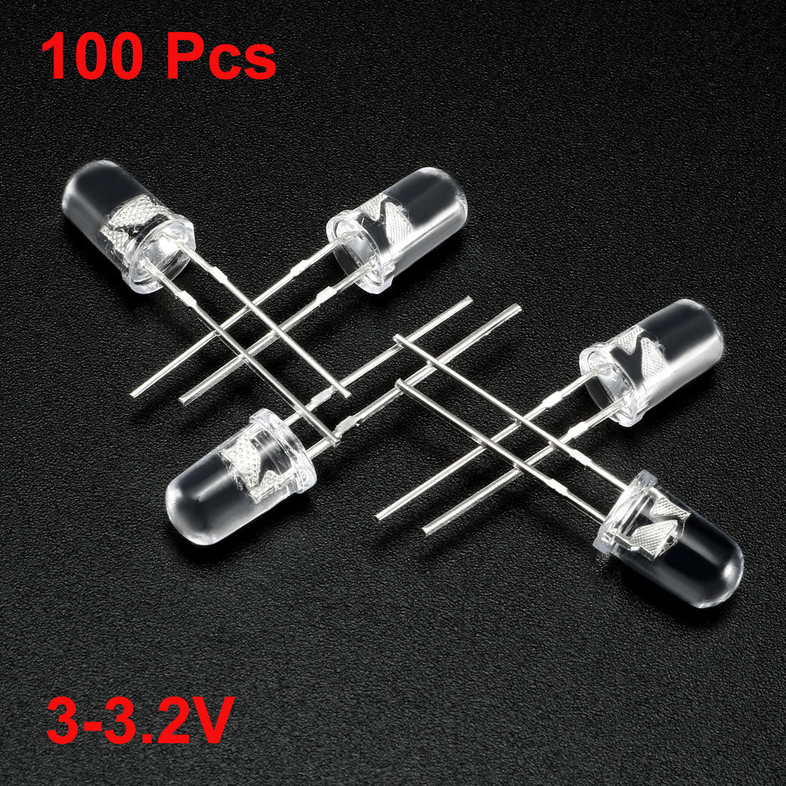 uxcell Uxcell 100 Stück 5mm Bunt Schnell Blinkend LED Diode Elektronik Ausstrahllicht 3-3,2 V DE