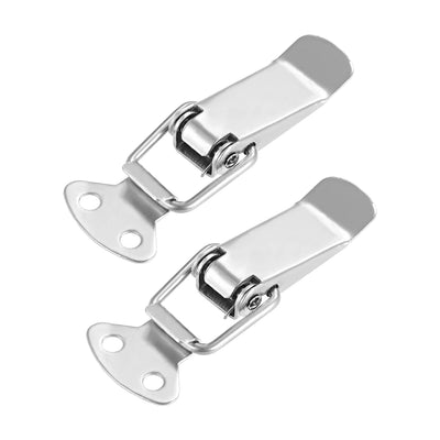 Harfington Uxcell 201 Stainless Steel Spring Loaded Toggle Case Box Chest Trunk Latch Catches Clamp Hasps 2 pcs , 72mm Overall Length