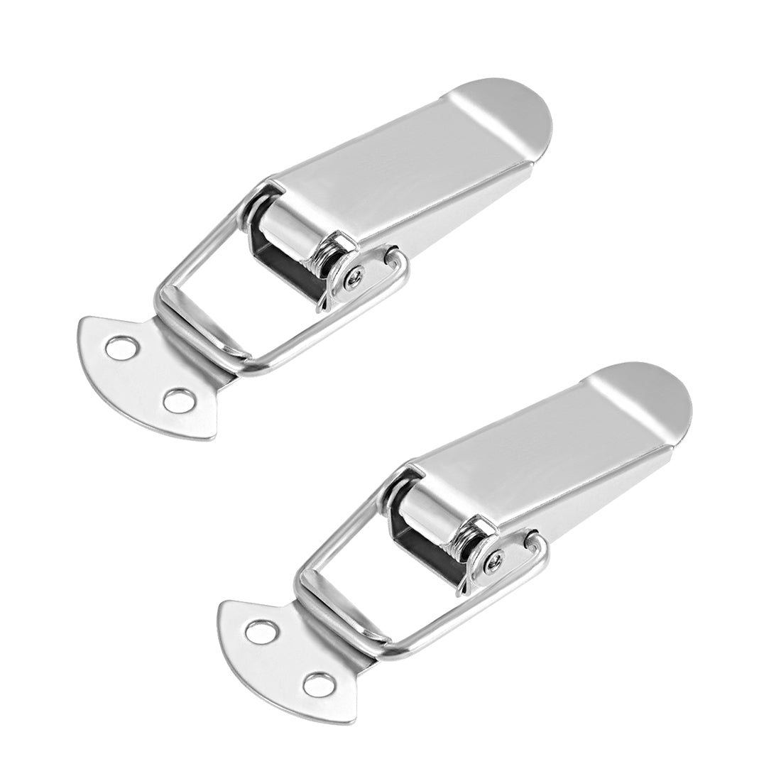 uxcell Uxcell 201 Stainless Steel Spring Loaded Toggle Case Box Chest Trunk Latch Catches Clamp Hasps 2 pcs, 90mm Overall Length