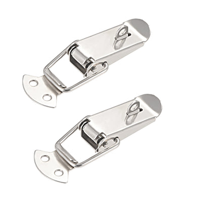 Harfington Uxcell Iron Spring Loaded Toggle Case Box Chest Trunk Latch Catches Hasps Clamp 2 pcs, 90mm Entire Length