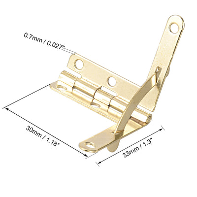 Harfington Uxcell Concealable Quadrant Hinge 33mmx30mm Foldable Gold Humidor Boxes Wine Cigar Case Fittings 10pcs