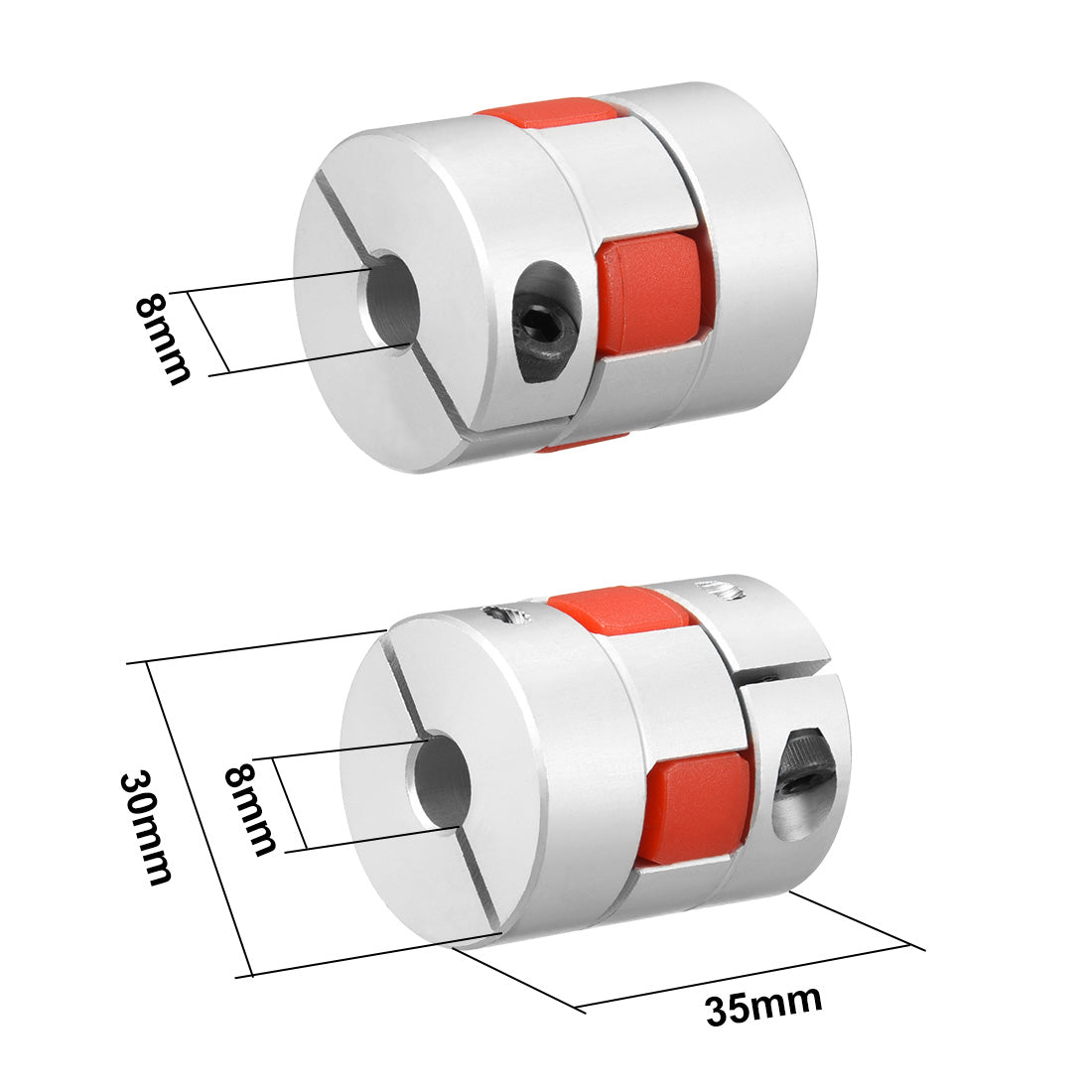 uxcell Uxcell Shaft Coupling 8mm to 8mm Bore L35xD30 Flexible  Joint for Servo Stepped Motor