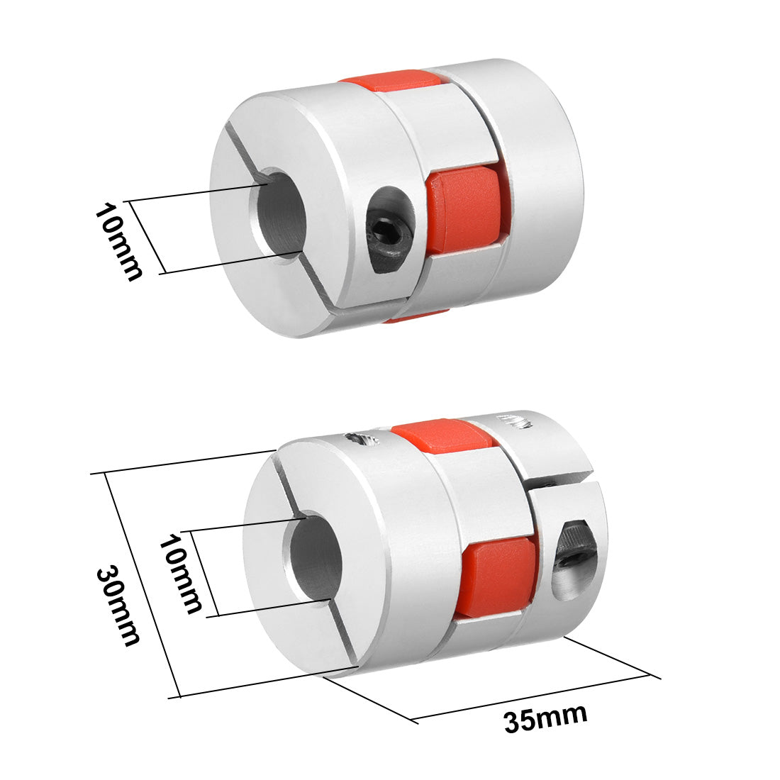 uxcell Uxcell Shaft Coupling 10mm to 10mm Bore L35xD30 Flexible  Joint for Servo Stepped Motor