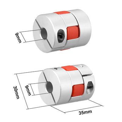 Harfington Uxcell Shaft Coupling 9mm to 9mm Bore L35xD30 Flexible  Joint for Servo Stepped Motor