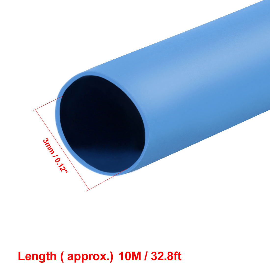 uxcell Uxcell Heat Shrink Tube 2:1 Electrical Insulation Tube Wire Cable Tubing Sleeving Wrap Blue 3mm Diameter 10m Long