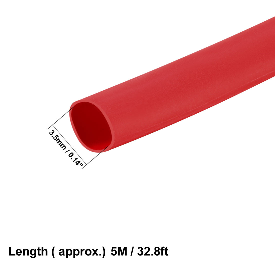 uxcell Uxcell Heat Shrink Tube 2:1 Electric Insulation Tube Wire Cable Tubing Sleeving Wrap Red 3.5mm Diameter 5m Long