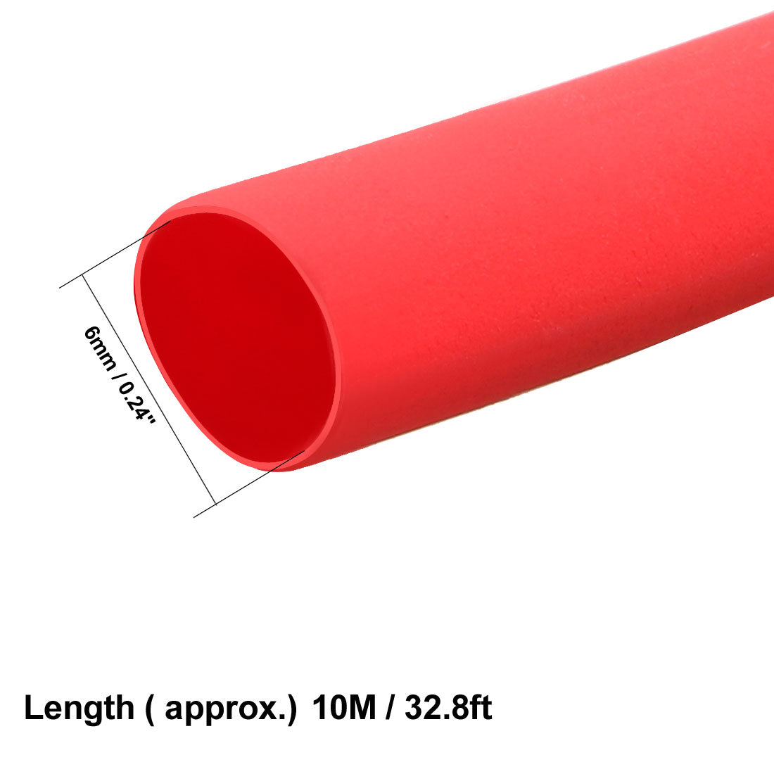 uxcell Uxcell Heat Shrink Tube 2:1 Electrical Insulation Tube Wire Cable Tubing Sleeving Wrap Red 6mm Diameter 10m Long