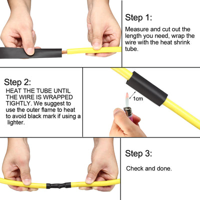 Harfington Uxcell Heat Shrink Tube 2:1 Electrical Insulation Tube Wire Cable Tubing Sleeving Wrap Yellow 16mm Diameter 1m Long