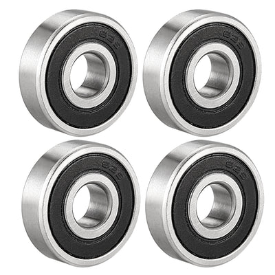 Harfington Uxcell Deep Groove Ball Bearing 629-2RS Double Sealed, 9 x 26 x 8mm Carbon Steel Bearings, 4Pcs