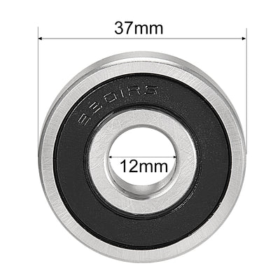 Harfington Uxcell Deep Groove Ball Bearings Metric Single Sealed Chrome Steel P0 Z2 Level