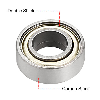 Harfington Uxcell Deep Groove Ball Bearings Metric Double Shield Carbon Steel