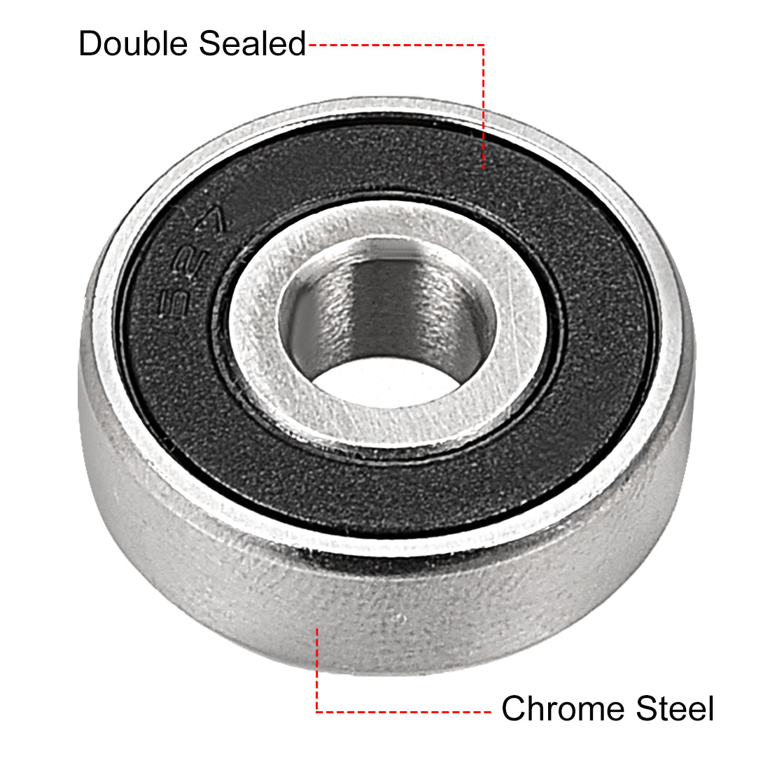 uxcell Uxcell Deep Groove Ball Bearings Metric Double Seal Chrome Steel ABEC1 Z1