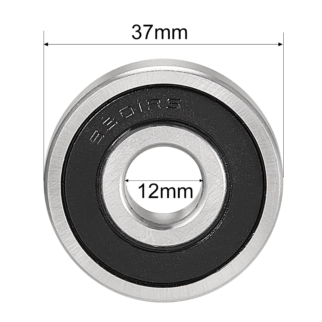 uxcell Uxcell Deep Groove Ball Bearings Metric Single Sealed Chrome Steel ABEC1 Z2