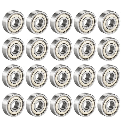 Harfington Uxcell Deep Groove Ball Bearing Metric Double Shielded Chrome Steel P0 Z1