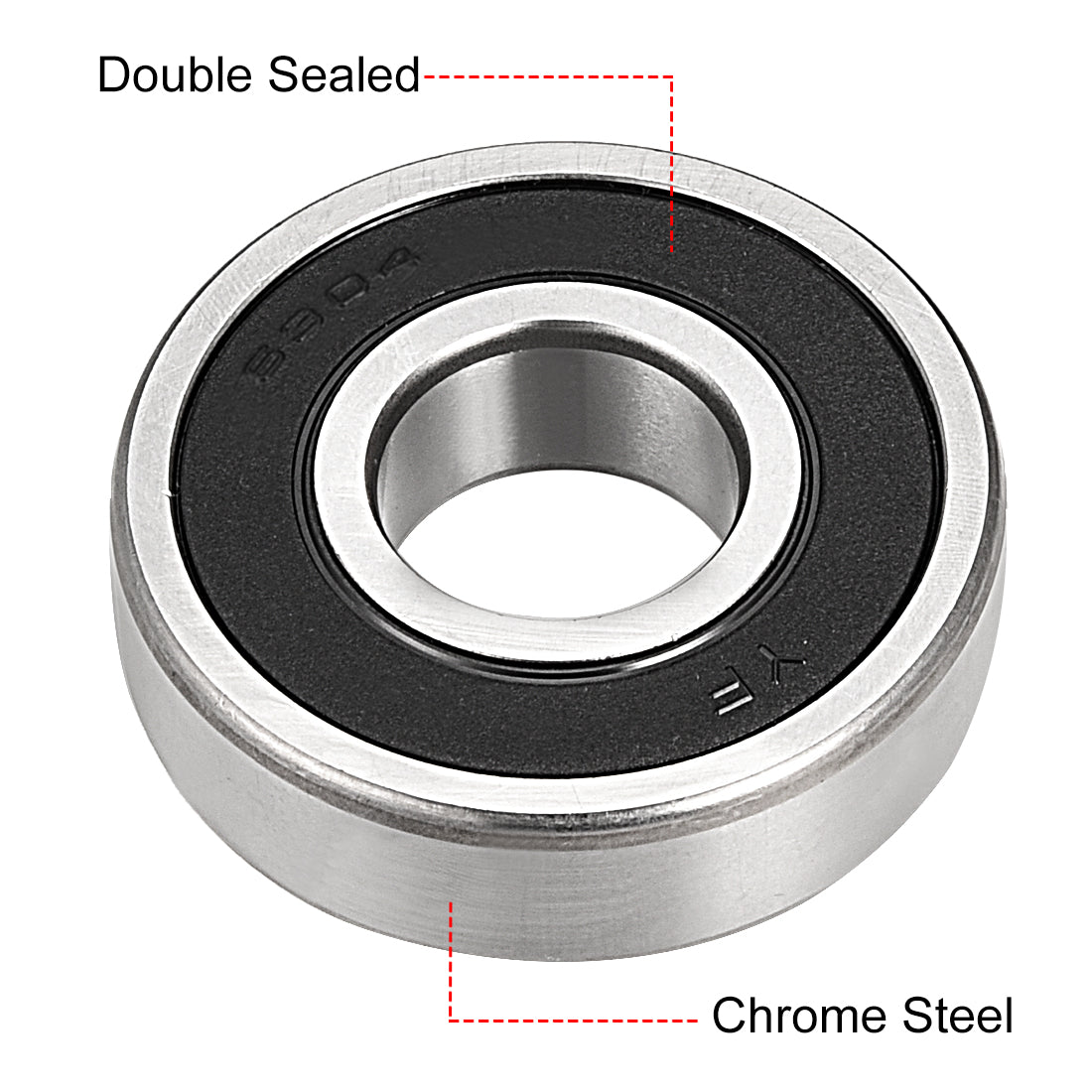 uxcell Uxcell Deep Groove Ball Bearings Metric Double Sealed Chrome Steel ABEC1 Z2 Level