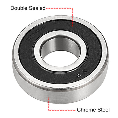 Harfington Uxcell Deep Groove Ball Bearings Metric Double Sealed Chrome Steel ABEC1 Z2 Level